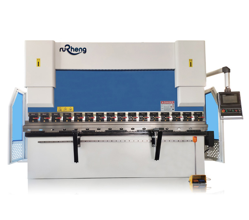 CNC press brake performing a bending operation